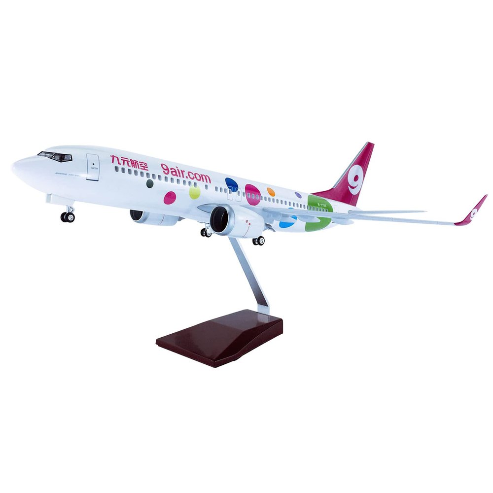 DKHOUN 18.5Inch 1:84 Model Jet Airplane Model for Jiuyuan B737-800 with Wheels Display Model Plane Resin for Collection Or Gift Ornament