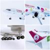 DKHOUN 18.5Inch 1:84 Model Jet Airplane Model for Jiuyuan B737-800 with Wheels Display Model Plane Resin for Collection Or Gift Ornament view 3
