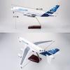 DKHOUN 18.1Inch 1:162 Model Jet Airplane Model A380 with Lights and Wheels Display Model Plane Resin ABS for Collection Or Gift Ornament view 3