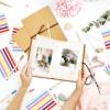 6 Pieces DIY Scrapbook Album 6 x 8 Inch Hardcover Photo Albums Stretchable Folding Kraft Paper Photos Collection Folding Adventure Book for Wedding Anniversary Graduation Gift(White) view 4