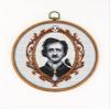 Edgar Allan Poe CS1983 - Counted Cross Stitch KIT#2. Set of Threads, Needles, AIDA Fabric, Needle Threader, Embroidery Clippers and Printed Color Pattern Inside. view 1