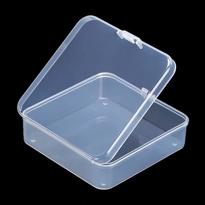 DKAOVH 5 Pack Clear Plastic Beads Storage Containers Box with Hinged Lid for Beads and More (3.3 x 3.3 x 1.1 Inch)