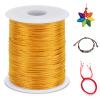 LEREATI 1.5mm Nylon Cord 328 Feet Satin Rattail Cord Nylon String for Bracelets Making, Jewelry String Macrame Cord Bracelet Thread for Necklace Chinese Knotting Beading Jewelry (Golden Yellow) view 1