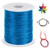 LEREATI 2mm Nylon Cord 328 Feet Satin Rattail Cord Nylon String for Bracelets Making, Jewelry String Macrame Cord Bracelet Thread for Necklace Chinese Knotting Beading Jewelry (Lake Blue) view 1