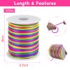LEREATI 2mm Nylon Cord 328 Feet Satin Rattail Cord Nylon String for Bracelets Making, Jewelry String Macrame Cord Bracelet Thread for Necklace Chinese Knotting Beading Jewelry (Lake Blue) view 2