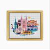 Bath England CS068 - Counted Cross Stitch KIT#2. Set of Threads, Needles, AIDA Fabric, Needle Threader, Embroidery Clippers and Printed Color Pattern Inside. view 2