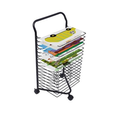 XLTFUC 16-Tier Kids Art Drying Rack, Mobile Metal Art Storage Rack - Space Saving Rack (for A3 Artwork/Painting) Gifts for Kids (Size : 55x37x89CM)