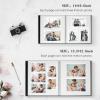 Spbapr Large Photo Album Self Adhesive Magnetic Scrapbook,DIY Scrapbook Album for 4x6 5x7 8x10 Picture,60 Pages Linen Cover Memory Book for Wedding Family Baby Pets, with Metallic Pen and Scraping view 2