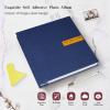 Spbapr Large Photo Album Self Adhesive Magnetic Scrapbook,DIY Scrapbook Album for 4x6 5x7 8x10 Picture,60 Pages Linen Cover Memory Book for Wedding Family Baby Pets, with Metallic Pen and Scraping view 4