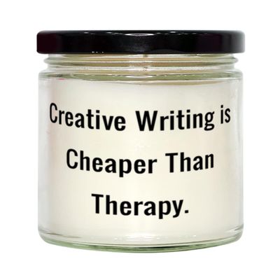 Funny Creative Writing Gifts, Creative Writing is Cheaper Than Therapy, Creative Writing Candle from Friends, Hobby Supplies, Hobby Equipment, Hobby Tools, Hobby Kits, Gift Ideas for hobbyists, Gifts