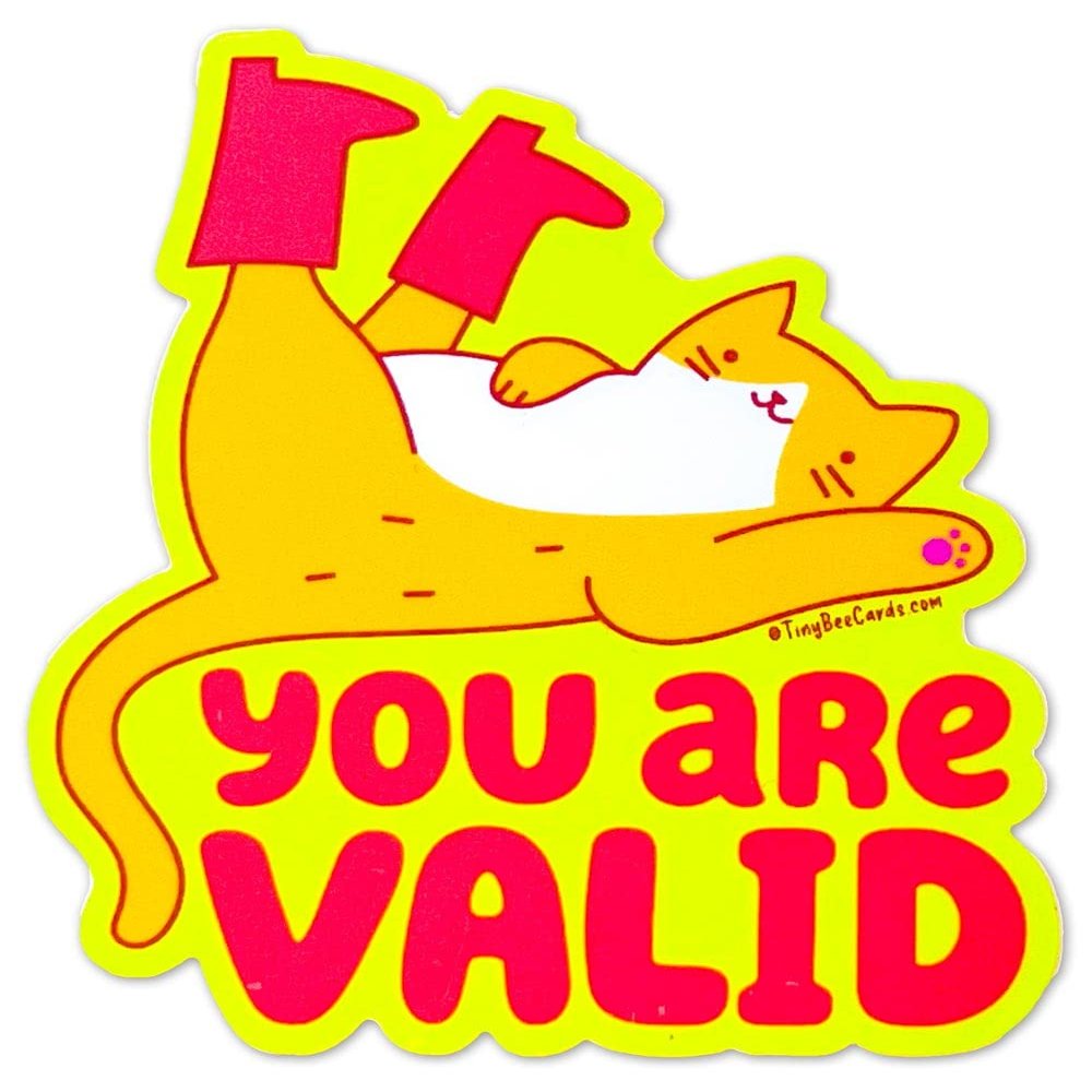 Self Love Cat Sticker "You Are Valid"