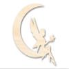 Unfinished Wood Moon Fairy Silhouette Craft up to 46" DIY 30" / 1/4" view 1