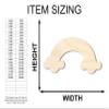 Unfinished Wood Rainbow Silhouette Craft up to 46" DIY 20" / 1/4" view 2