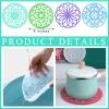 Norme 4 Pcs Large Mandala Coaster Resin Molds Hollow Flower Shiny Silicone Molds for Resin Casting Round 3D Geode Design Epoxy Mould for Cups Mats Making Tray Home Decoration, Diameter 8 Inch view 2