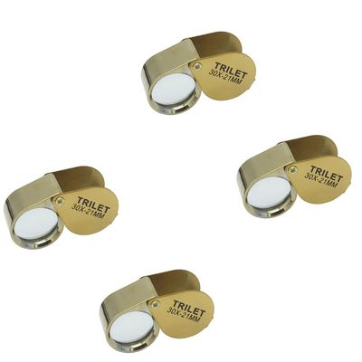 Magik 2-4Pc 30X Jeweler Coin Loupe Magnifier Foldable Pocket Magnifying Glass Eye (4 Pack)
