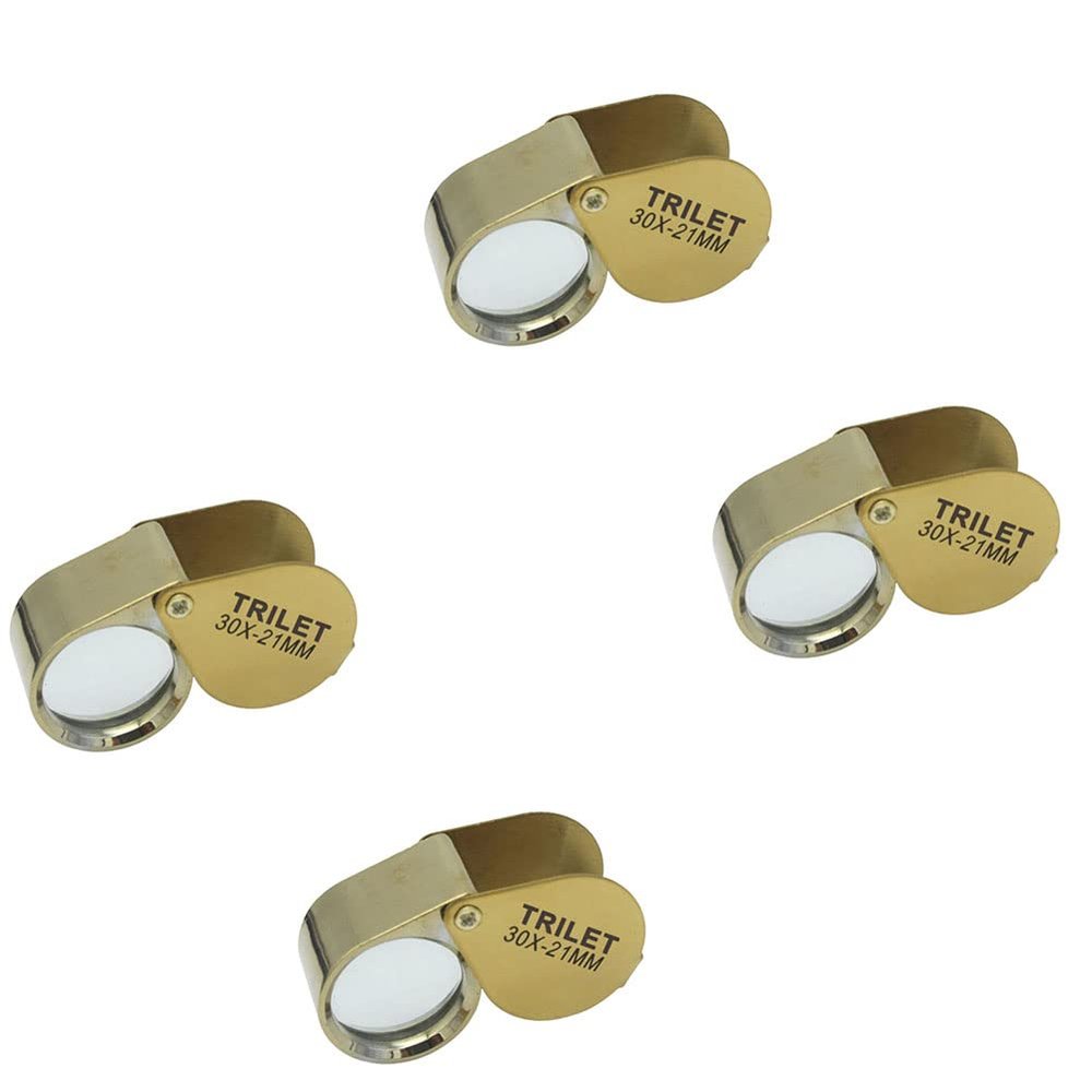 Magik 2-4Pc 30X Jeweler Coin Loupe Magnifier Foldable Pocket Magnifying Glass Eye (4 Pack)