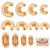 Beebeecraft 120Pcs 4 Size Crimp Bead Covers 18K Gold Plated Brass Half Round Open Crimp Beads End Tip 4mm/5.5mm/6mm/7.5mm for Jewelry Makings view 1