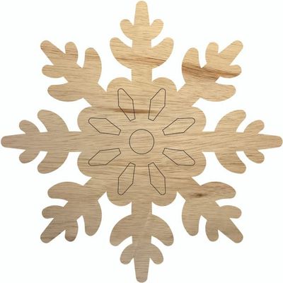 Wooden Snowflake 20" Shape, Unfinished Wood Christmas Winter Craft Cutout, DIY