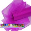 Fuchsia Organza Tulle Fabric Rolls, Crystal Organza 12" by 50 Yards (150 ft) Sheer Nylon Silky Shiny Netting Spool Bolt for DIY Craft Table Runner Wedding Baby Shower Party Decor (Fuchsia) view 1