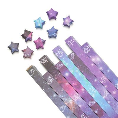 540 Sheets Origami Stars Paper Strips 12 Constellations Printed Folding Origami Star Paper for DIY Arts Crafting, Handicrafts (U-12 constellations)