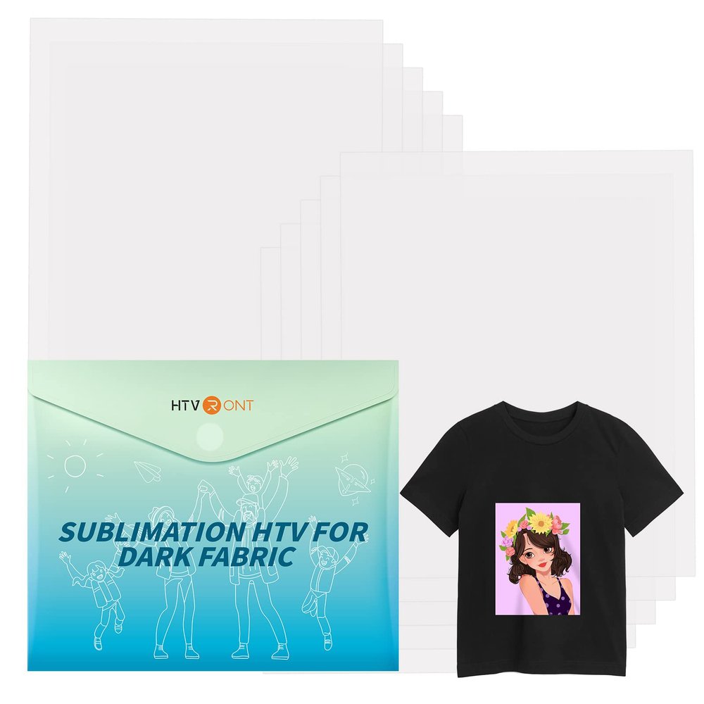 HTVRONT Sublimation HTV - 10 Pack Matte Vinyl for Dark/Light Fabric - Sublimation Blanks for Shirts, Pillow, Bag, Hat