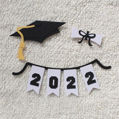 2022 Graduation Cap Banner Metal Die Cuts, Cutting Dies for Card Making Clearance, Embossing Dies for Scrapbooking, DIY Album Paper Cards Decoration