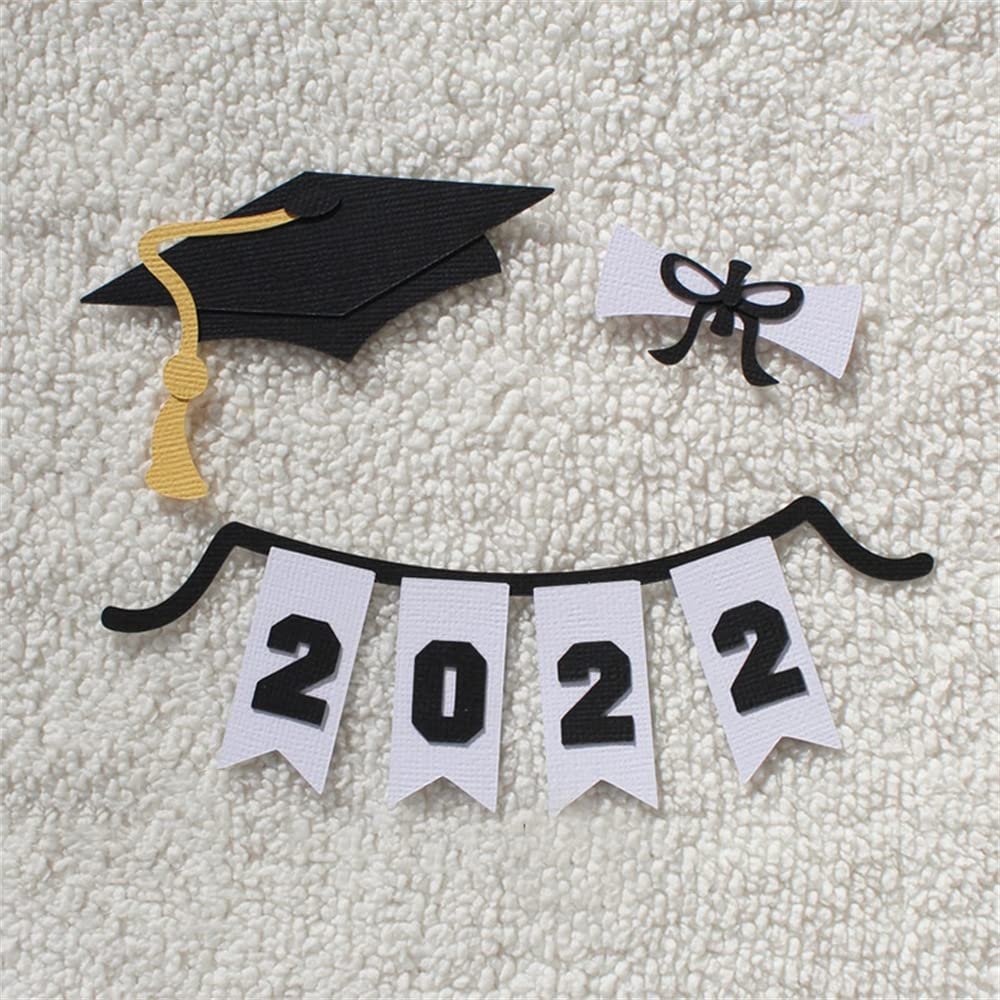 2022 Graduation Cap Banner Metal Die Cuts, Cutting Dies for Card Making Clearance, Embossing Dies for Scrapbooking, DIY Album Paper Cards Decoration