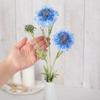Factory Direct Craft Group of 2 Blue Artificial Pincushion Flower Stems for Spring Arrangements and Summer Decorating view 4