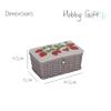 Hobby Gift Wicker Sewing Box Linen Lid Embroidery Wooden Bead Closure Compact Craft Storage Basket Organizer for Threads Needles Supplies Home Decor view 3