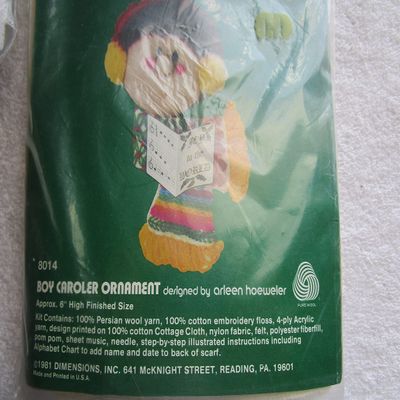 From the Heart Boy Caroler Crewel Ornament Kit