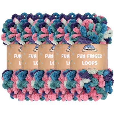 JubileeYarn Fun Finger Loops Yarn - 100g/Skein Jumbo Polyester - Iynx - 5 Skeins