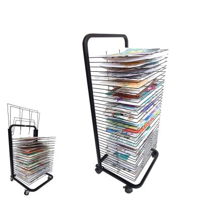 THEGA Mobile Classrooms Drying Rack with Wire Shelves - Paint Drying Rack, Cooling Rack, for Works of Art Studios and Home Use, Black Powder Coated Finish (Color : 25 Layers)