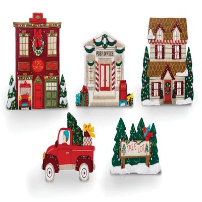 MerryStockings Mantel Series Collectible Classic Village 2023 Felt Kit DIY Holiday Craft with Pre-Stamped Felt, Sequins, Beads & Instructions Handmade Mantel Dcor Made in USA