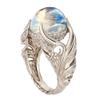 Spiritual Gorgeous 925 Sterling Silver Ring Angel Wings Wedding Band Charming Moonstone Diamond Jewelry Casual Accessory Engagement Rings FS001 view 1