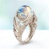 Spiritual Gorgeous 925 Sterling Silver Ring Angel Wings Wedding Band Charming Moonstone Diamond Jewelry Casual Accessory Engagement Rings FS001 view 2