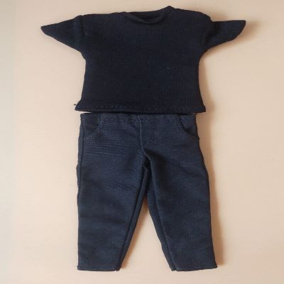 BOSWON 1/12 Scale Black T-Shirt + Pants Model for 6" Action Figures