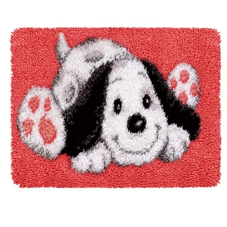clubevy Dog Animal Pattern Latch Hook Kits for Adults Starfish DIY Latch Hook Rug Kits for Kids, Animal Pattern Crochet Kit for Beginners, Rug Making Kits, Gift Packaging