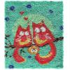 clubevy Animal Pattern Latch Hook Carpet Kit for Adults Kids Beginners DIY Owl Handmade Rug Tapestry Kits Embroidery Rug Making Kits Home Decor view 1