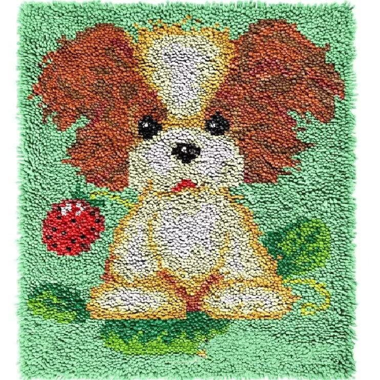 clubevy Dog Animal Pattern Latch Hook Kits for Adults Starfish DIY Latch Hook Rug Kits for Kids, Animal Pattern Crochet Kit for Beginners, Rug Making Kits, Gift Packaging