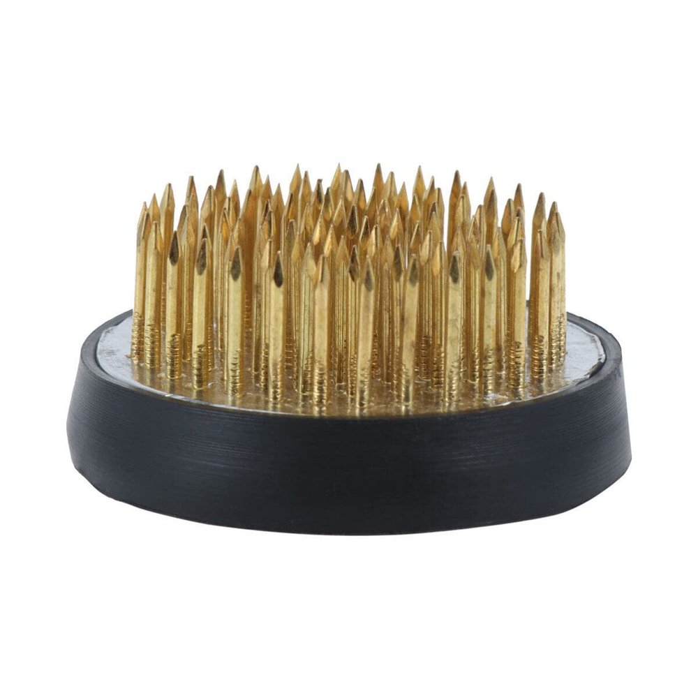 BESPORTBLE Round Copper Needle Flower Frog with Rubber Gloves Flower Arrangement Tool for Easy Floral Design and Scratch