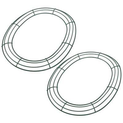 Yardwe Oval Wire Wreath Frame: Metal Floral Macrame Ring Hoops Egg Shaped Wreath Ring Making Wreath Supplies for DIY Floral Wreath Dreamcatcher 2Pcs