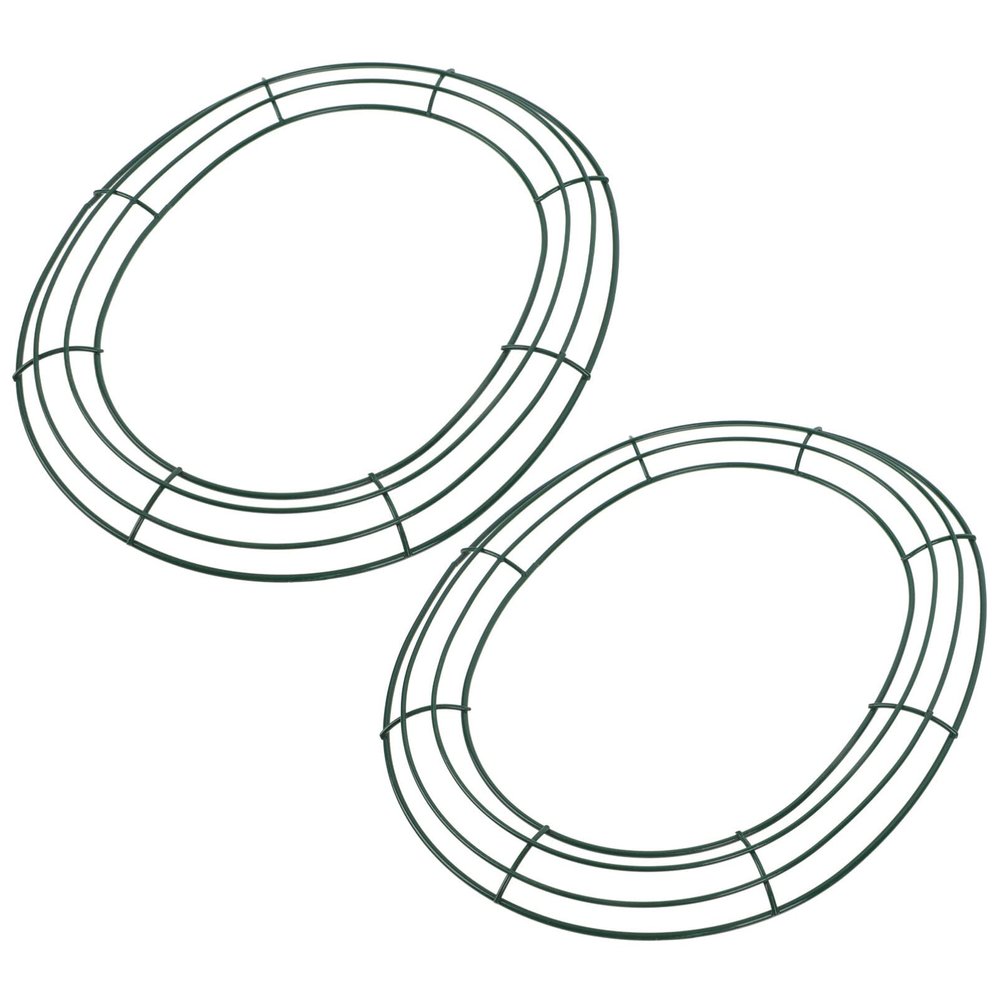 Yardwe Oval Wire Wreath Frame: Metal Floral Macrame Ring Hoops Egg Shaped Wreath Ring Making Wreath Supplies for DIY Floral Wreath Dreamcatcher 2Pcs