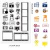 CRASPIRE Movie Clear Stamps Movie Icons Tape 3D Glasses Video Transparent Silicone Stamp Rubber Stamp for Scrapbooking Birthday Photo Album Thanksgiving Card Making 4.3 x 6.3 x 0.1 Inch view 2