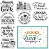 CRASPIRE Book Clear Stamps for Card Making Decoration Scrapbooking Words Reading Books Lovers Bookshelf Coffee Silicone Rubber Stamp for Library Cards Photo Album Diary Gift Decor DIY Craft view 1