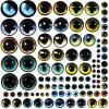 100PCS 30/25/20/16/12/8/6mm Assorted Mixed Size Eyes Glass Cabochon for Clay Doll Making Sculptures Props Craft DIY Findings Jewelry Making view 1