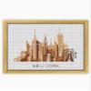 A3 New York Sepia CS354 - Counted Cross Stitch KIT#2. Set of Threads, Needles, AIDA Fabric, Needle Threader, Embroidery Clippers and Printed Color Pattern Inside. view 1
