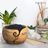 Large Wooden Yarn Bowl 7x4 Inches - Cute Wood Bowl/Holder for Knitting & Crocheting Lovers from Craft Supplier Brand INANOSA - Gift Ideas for Christmas and Mother's Day - Blue view 3