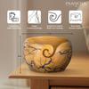 Large Wooden Yarn Bowl 7x4 Inches - Cute Wood Bowl/Holder for Knitting & Crocheting Lovers from Craft Supplier Brand INANOSA - Gift Ideas for Christmas and Mother's Day - Blue view 4
