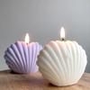 DIY Shell Candle Mold Aromatherapy Candle Plaster Mold 3D Marine Shell Silicone Scallop Soap Mold Handmade Home Craft Decoration Heart Cube 2Holes view 2