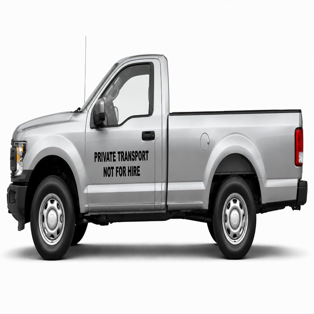 Private Transport Not for Hire Set of 2 Vinyl Decal Stickers Tractor Truck Tow Commercial Van Pick up Semi Decal Sticker Set (Brilliant Blue, 1 Set)